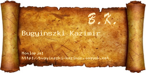 Bugyinszki Kazimir névjegykártya